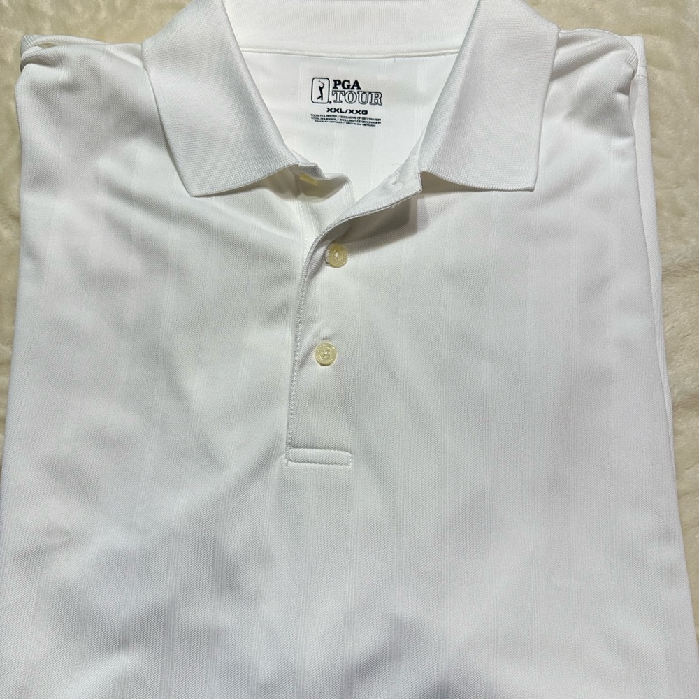PGA Tour White Polo Shirt Classic Style